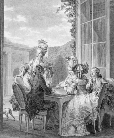 Die Whist-Party, 1783, graviert von Jean Dambrun von Jean Michel the Younger Moreau